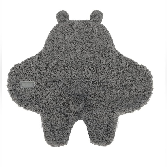 Blue Snail Grey Sherpa Wrap Swaddle Blanket Small for 0-3 months - Picture 5 of 14